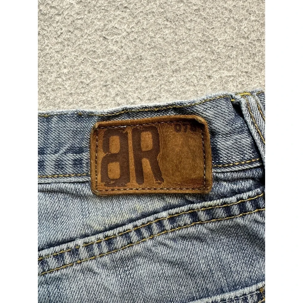 VTG Banana Republic Jeans Mens 32x34(32x32) Light Wash Straight Distressed Denim